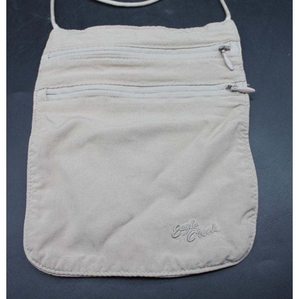 Eagle Creek Tan Travel Neck Wallet Hidden Passport Pouch Crossbody Security Bag
